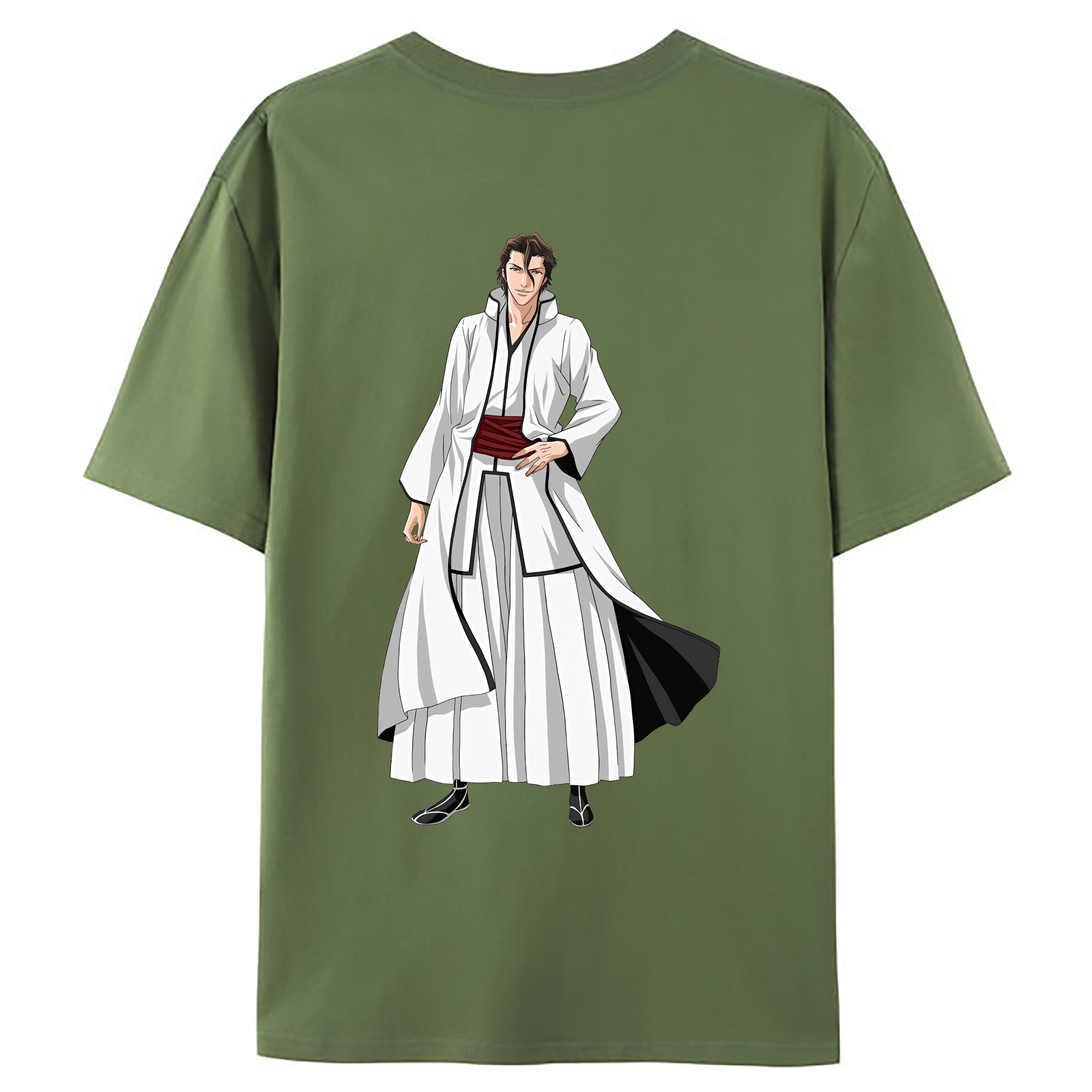 （画像用） ブリーチ 藍染 惣右介（あいぜん そうすけ） BLEACH Aizen Sousuke 綿100％ メンズ半袖Tシャツ（バックプリント） 通気性